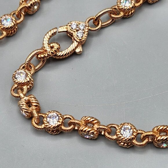 Rose Gold Tone Matching 925 Silver Bracelets Cubic Zirconia Thailand Lot of 2 - Picture 3 of 10